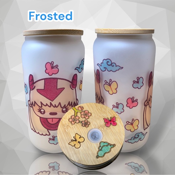 Cute 16oz Appa, flying bison, icons glass beer can either frosted or Clear. - Picture 8 of 11